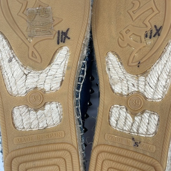 NWOB. ASH EU39 Zest Dark Denim Silver Studded Espadrilles Slip On. - Picture 10 of 10